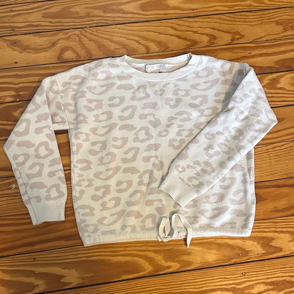 Barefoot Dreams CozyChic Ultra Lite Sweater in Cream and Pink